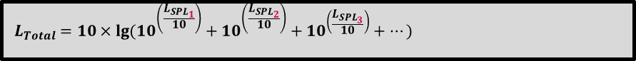 Addition der Schallleistung L_Total