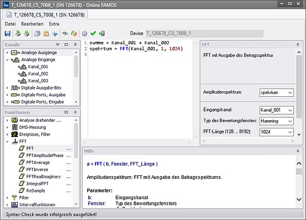 imc Online FAMOS Editor