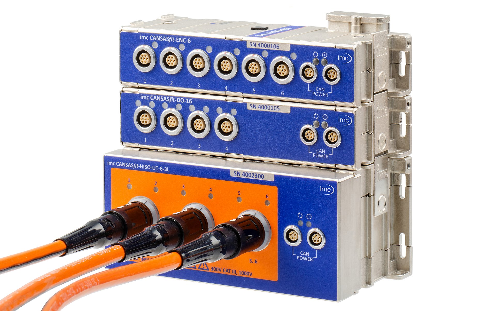 Klickbares imc CANSASfit-HISO-UT-6-Modul für Temperatur- und Vibrationsmessung