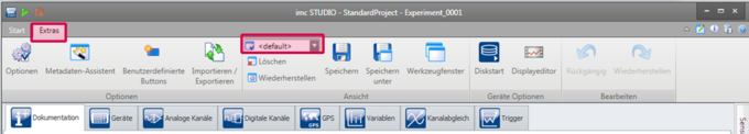 imc STUDIO 5.0 - Auswahl des Views